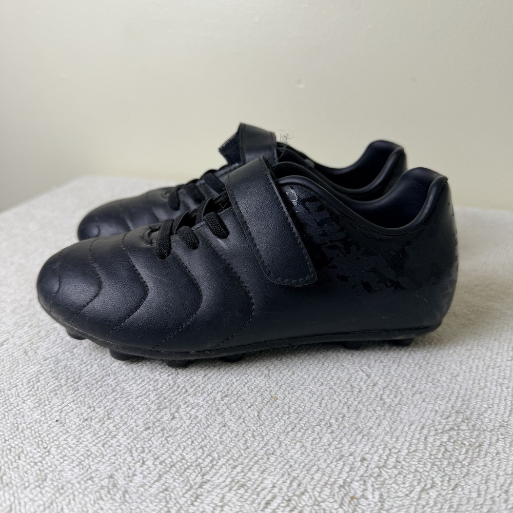 BRAVA Soccer Cleats Toddler 13D Black Athletic Soccer Shoes Hook Loop